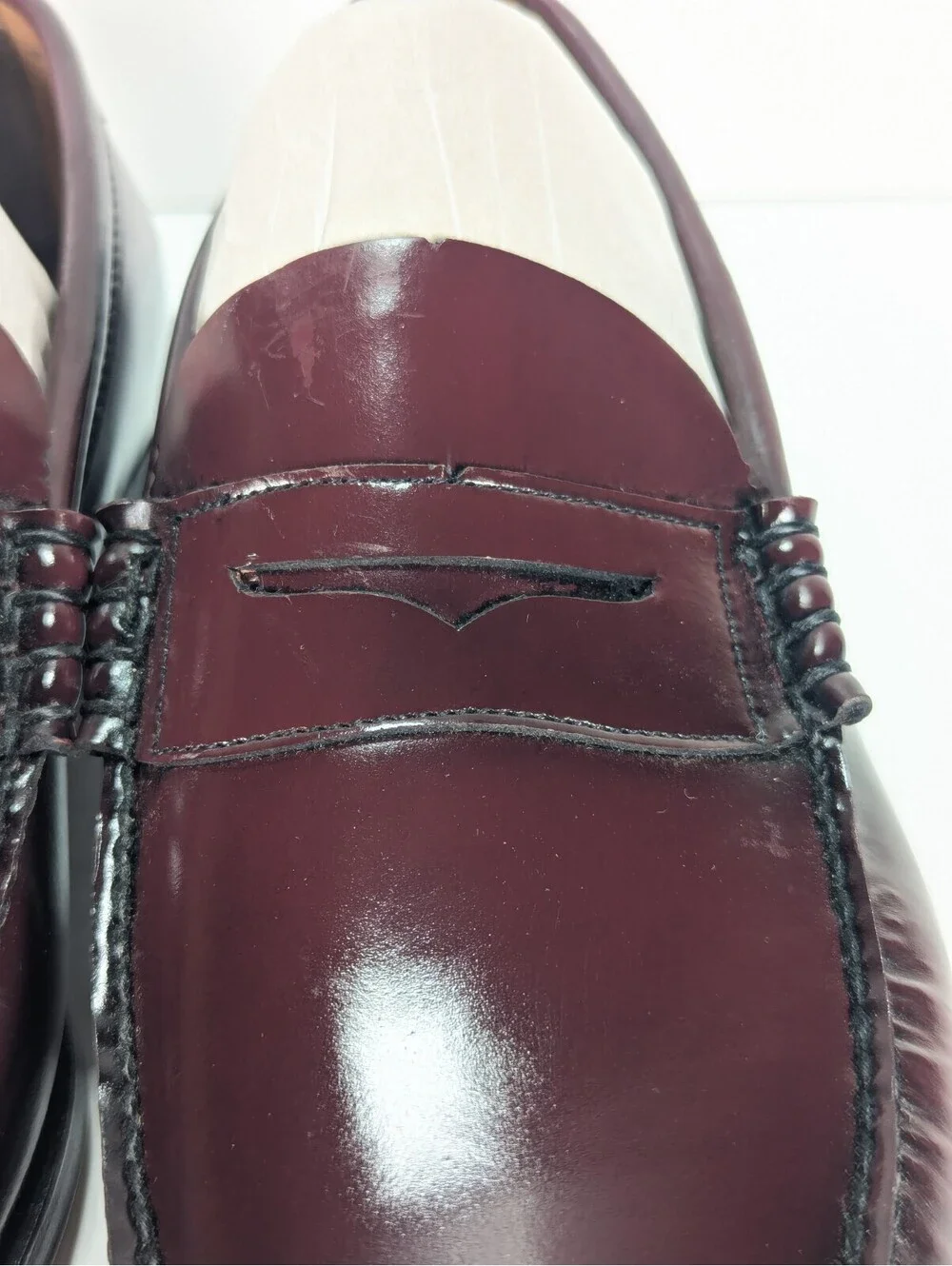 Mens 11EE Penny Loafer STUART McGUIRE Burgundy NWOB Leather Classic Dress Shoe